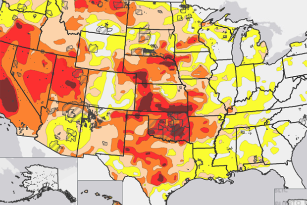 Drought Monitor map for Tribal Nations sample