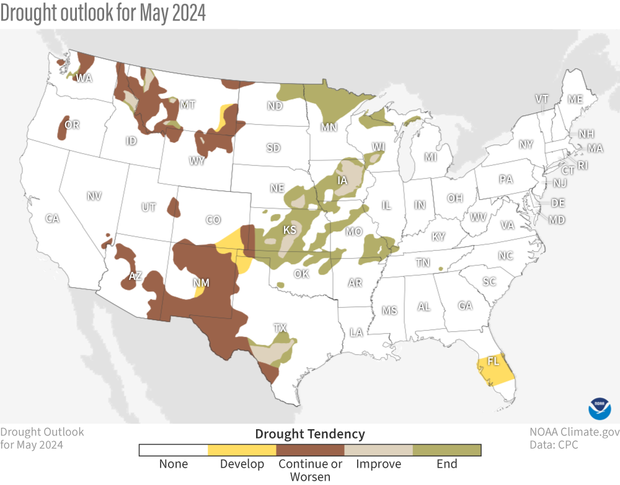 Drought outlook May 2024