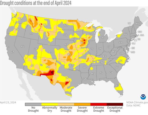 Drought monitor end of April
