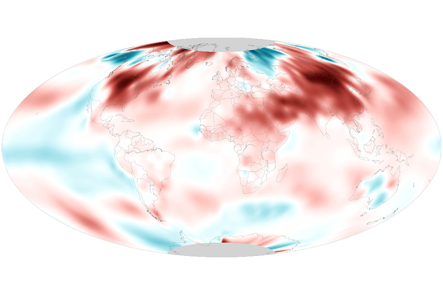 First month of Northern Hemisphere spring 2021 was warmer than average across the globe