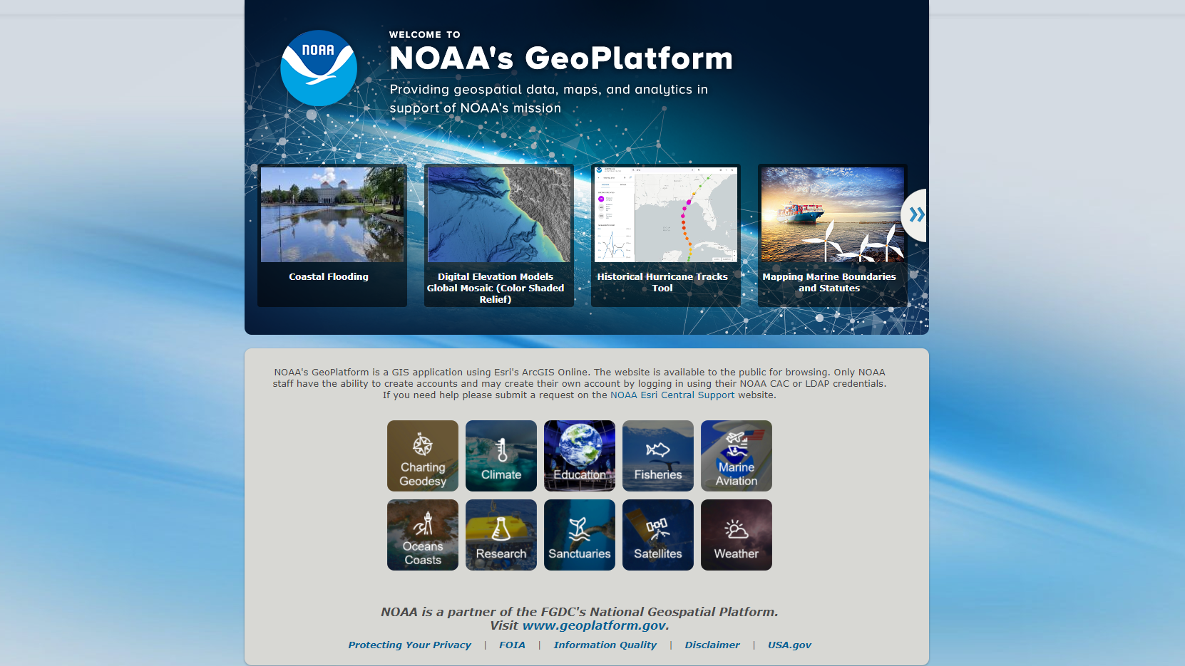 NOAA's GeoPlatform - Geospatial Data, Maps, & Apps
