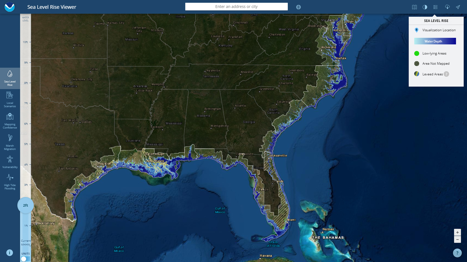 complicaties kwaadaardig fantoom Sea Level Rise - Map Viewer | NOAA Climate.gov