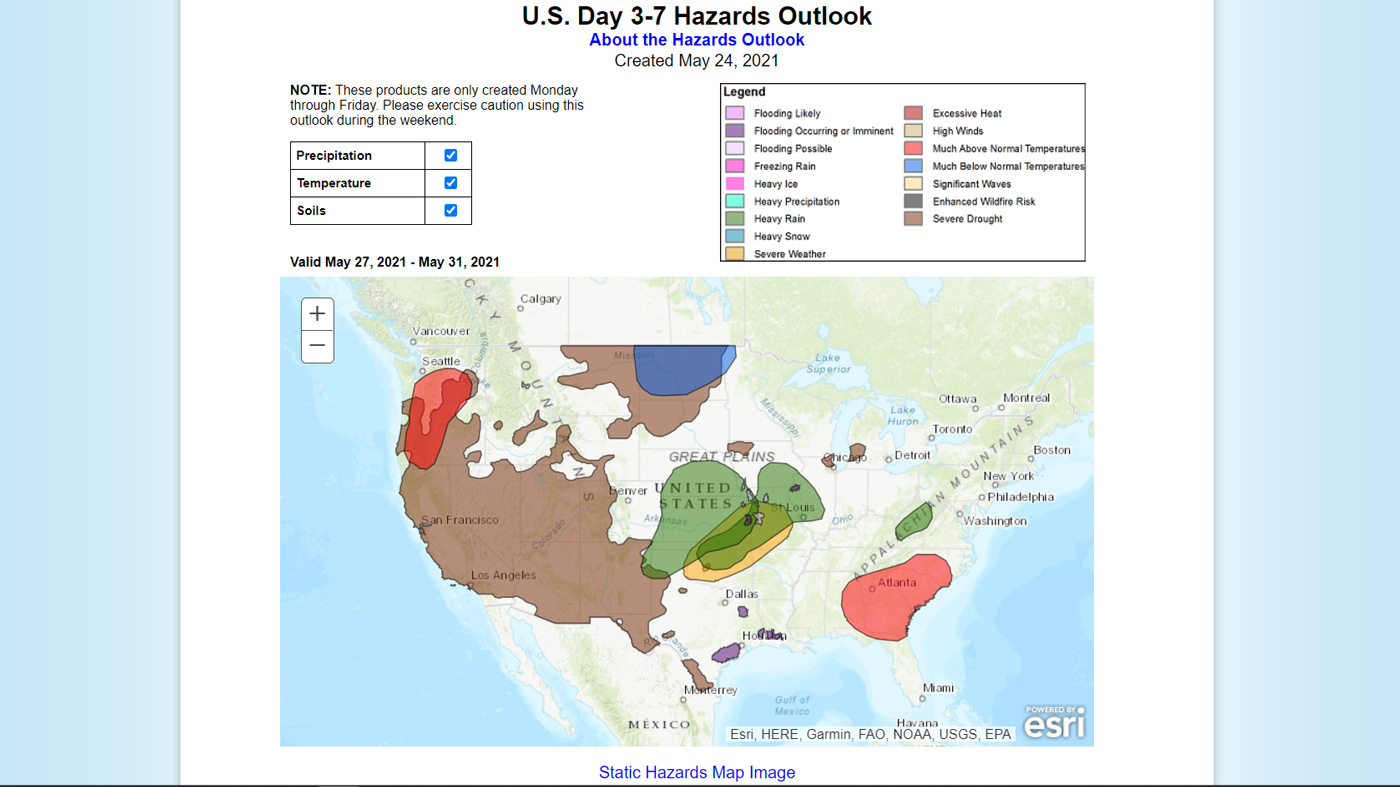 U. S. Hazards Outlooks - Maps