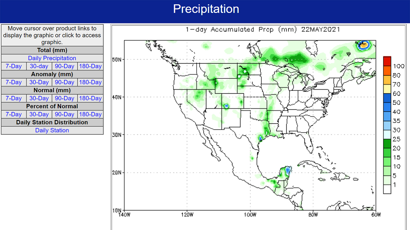 Recent Precipitation and Temperature (including Normals and Anomalies) - Maps