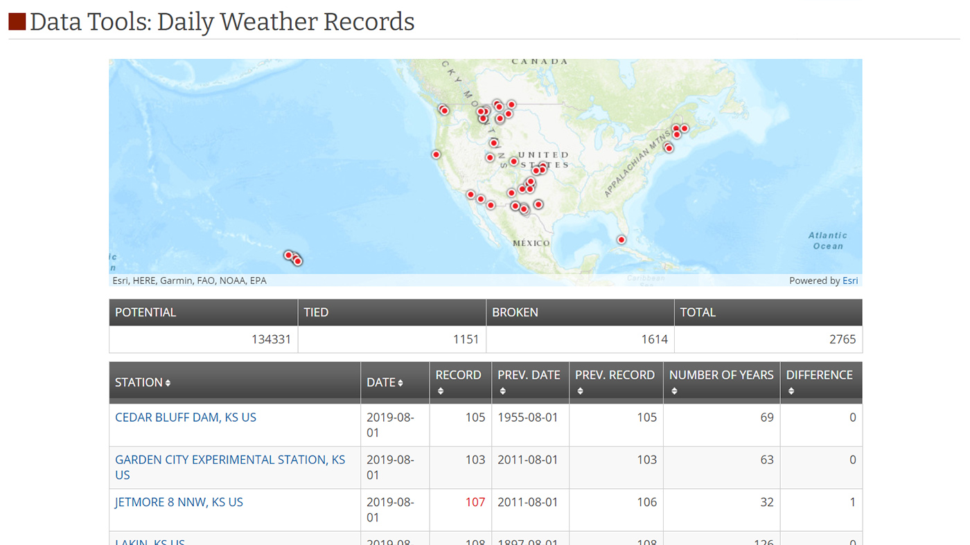 Record-setting weather - Charts and Maps