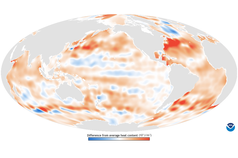 Ocean Heat Content - Yearly Difference from Average