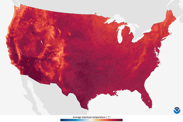 Projections - Average Maximum Temperature, High Emissions