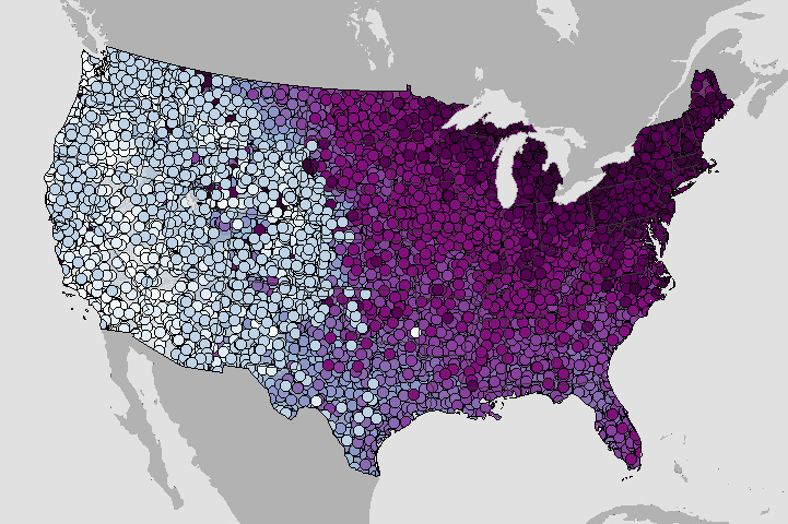 Interactive map: Coldest day of the year across the United States