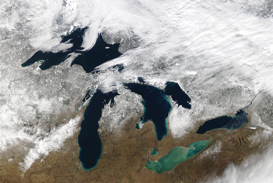 Low ice on the Great Lakes this winter
