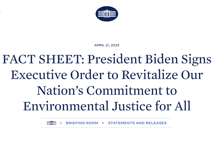 Earth Day executive order on environmental justice