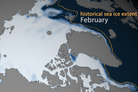 Arctic sea ice on track to be among smallest winter maximums on record