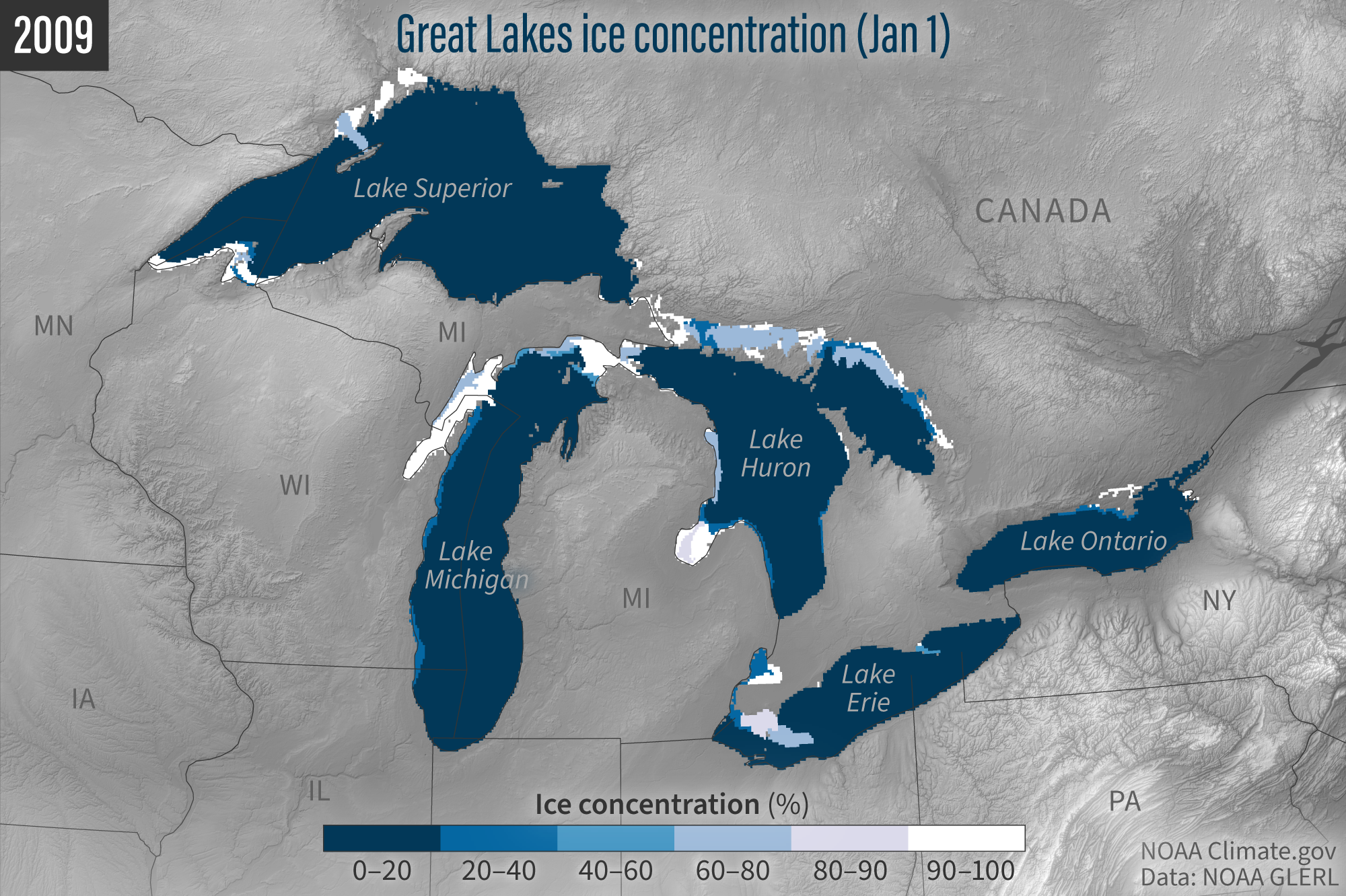 Early record-low Great Lakes ice coverage does not necessarily