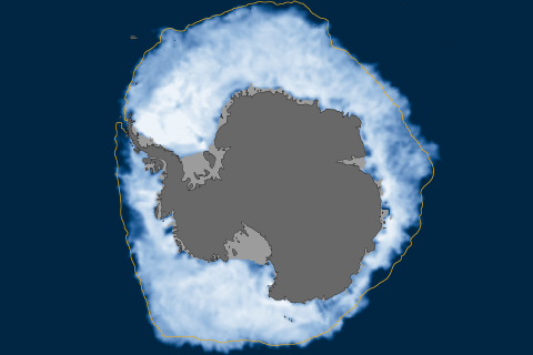 Antarctic winter sea ice extent sets new record in 2014