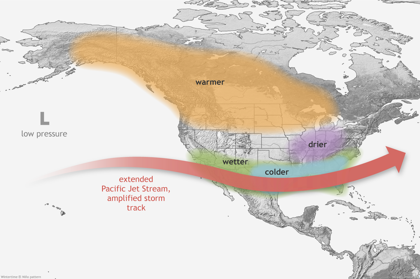 large El Niño version (flat map) NOAA Climate.gov