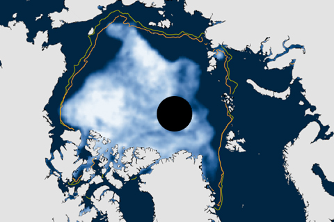 2013 Arctic sea ice minimum compared to the new 'normal' 