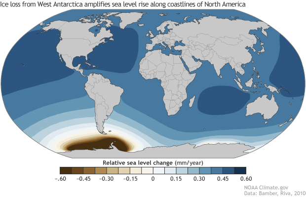 Projected sea level rise