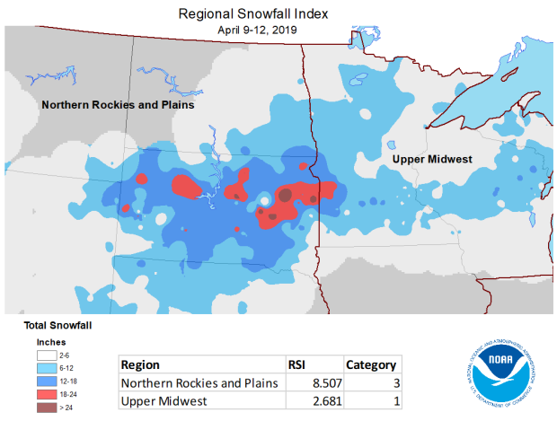 Snowfall associated with the April 2019 blizzard Snowfall associated with the April 2019 blizzard