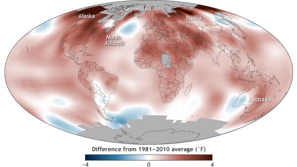 International report confirms 2016 was third consecutive year of record global warmth