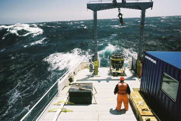Photo of Dr. Richard Feely standing on deck of research vessel
