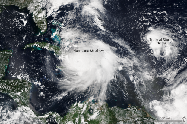 Satellite VIIRS, hurricane, Atlantic