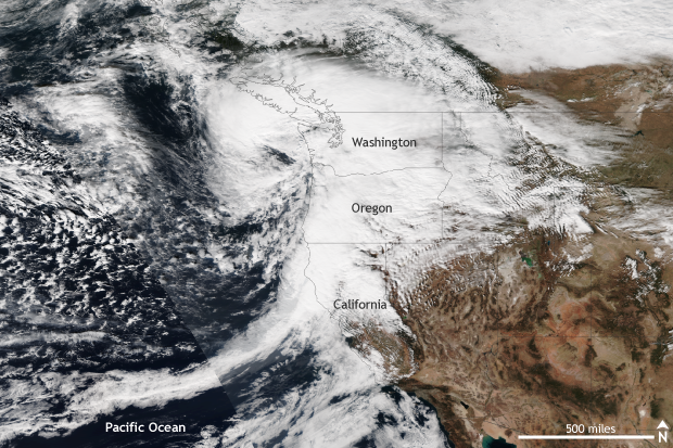 Satellite VIIRS, extratropical cyclone, storm, pacific northwest