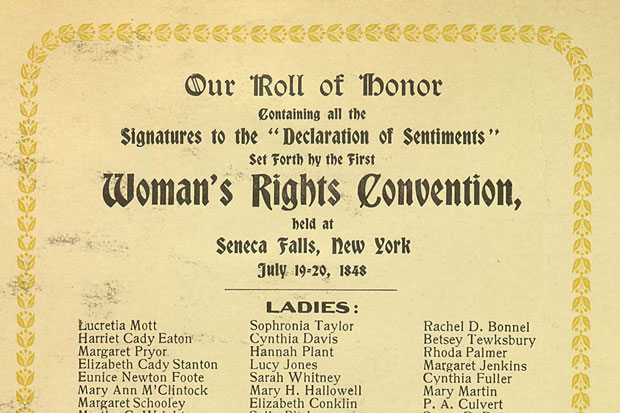 Scan of the signature page from the Declaration of Sentiments