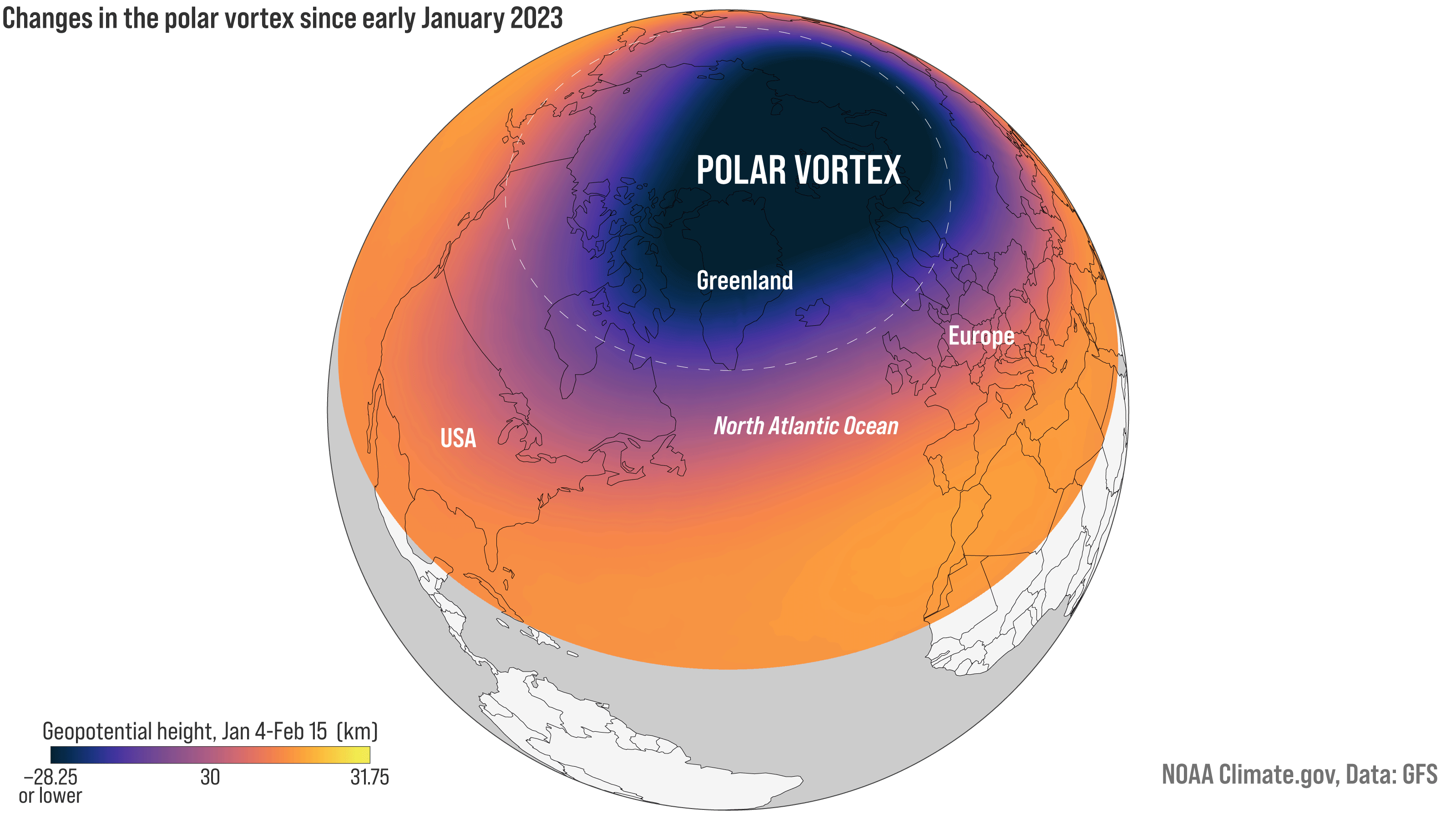 Disrupted polar vortex brings sudden stratospheric warming in February 2023  | NOAA 