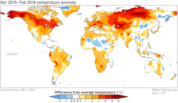 Dec 2015-Feb 2016 temperature anomaly
