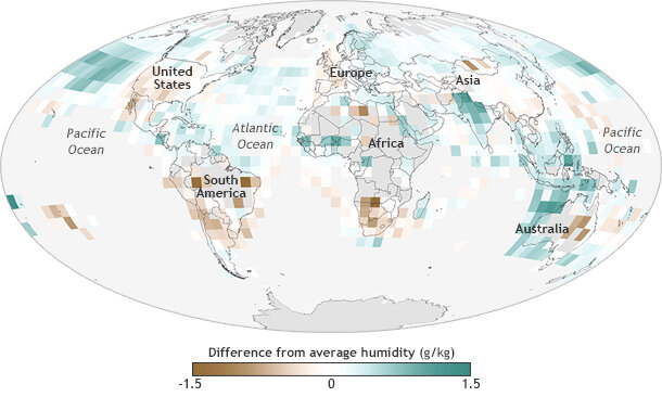 relative humidity world map