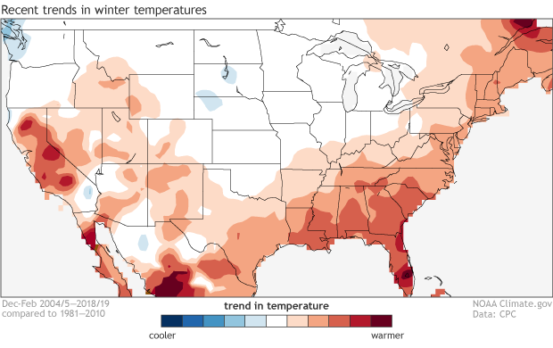 Temperature anomaly map