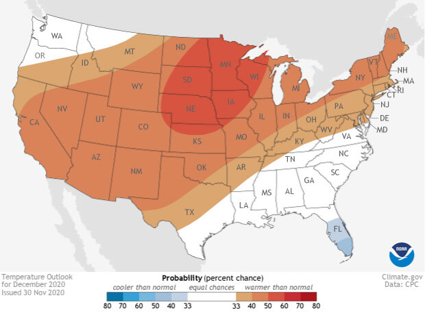 Temperature outlook map