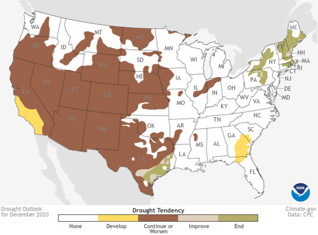 Drought outlook map