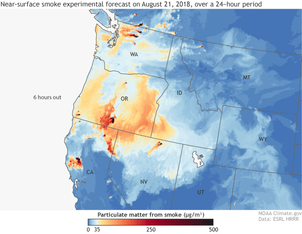 Smoke forecast animation