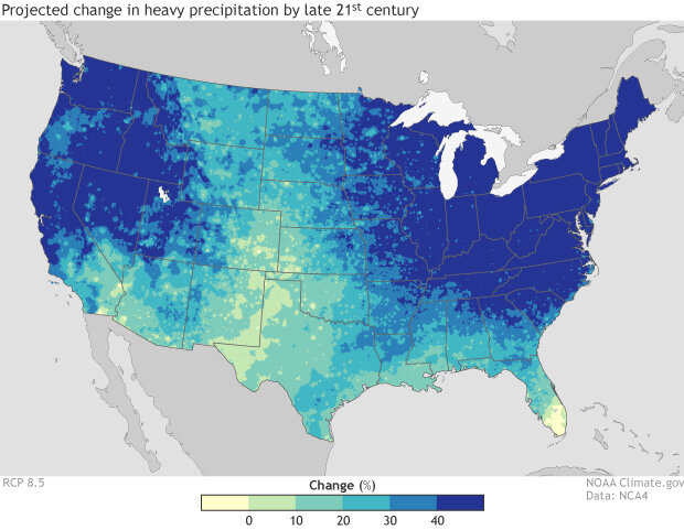 Precipitation change map