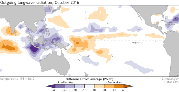 Cloudiness anomaly map