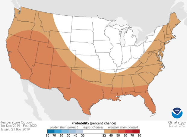 Temperature outlook map