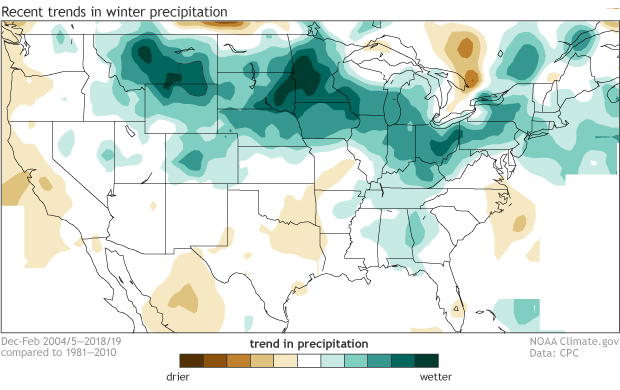 Precipitation trend map