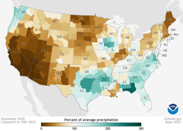 Precipitation anomaly map