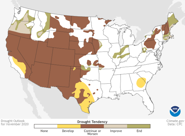 Drought outlook map