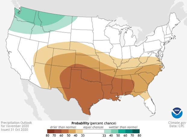Precipitation probability map