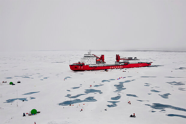 Icebreaker in ice