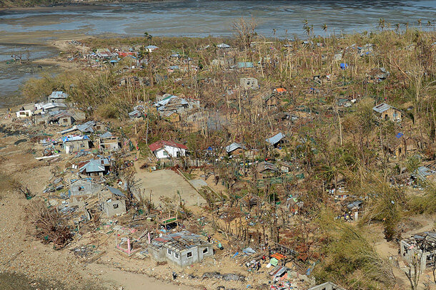 Aerial image of damage