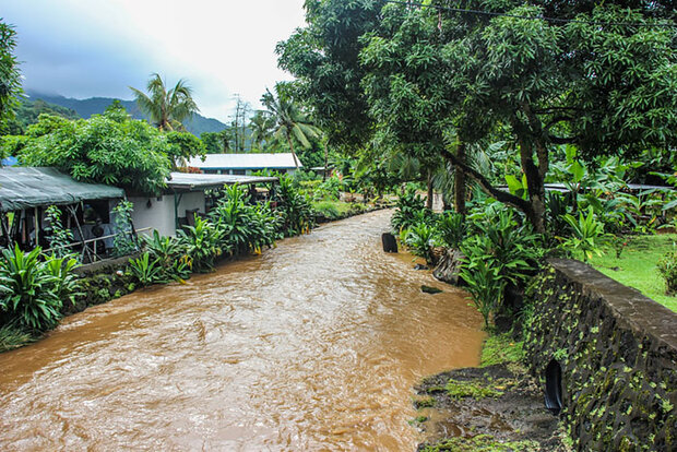 Flooded river in American Samoa