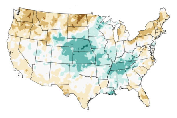 Precipitation map of U.S.