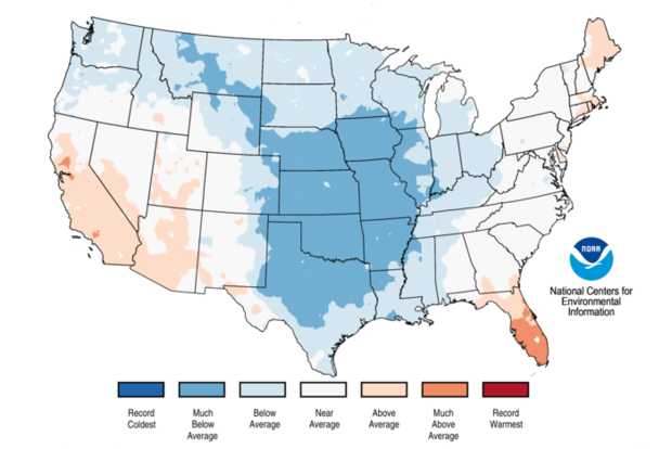 Temperature anomaly map