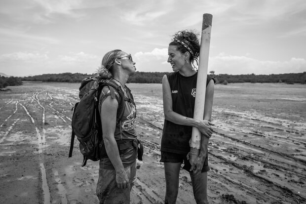 Ariane Arias-Ortiz and colleague with Blue Ventures