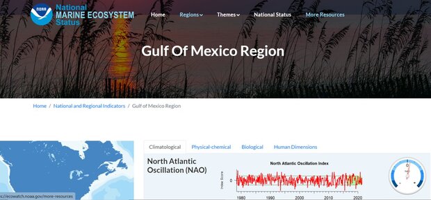 Marine Ecosystem Indicator website, Gulf of Mexico page