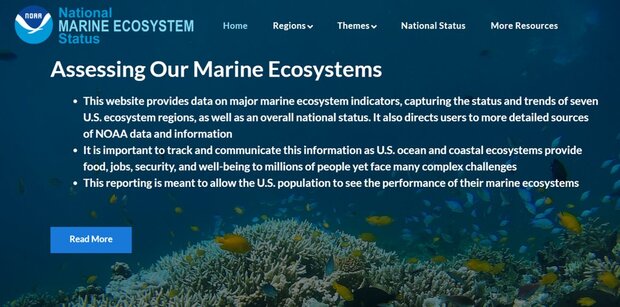 Marine Ecosystem Indicator website main page