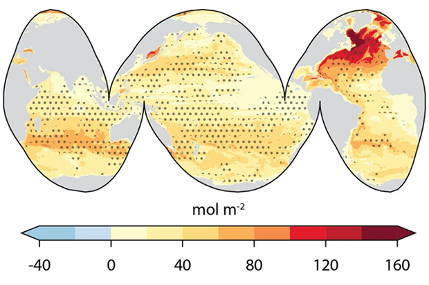 Research paper figure: Arctic acidification map