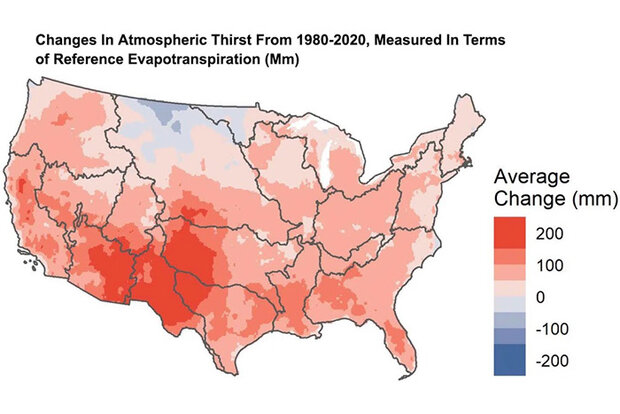 Evaporative demand map
